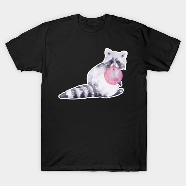 Bubblegum Raccoon T-Shirt by Gingerlique